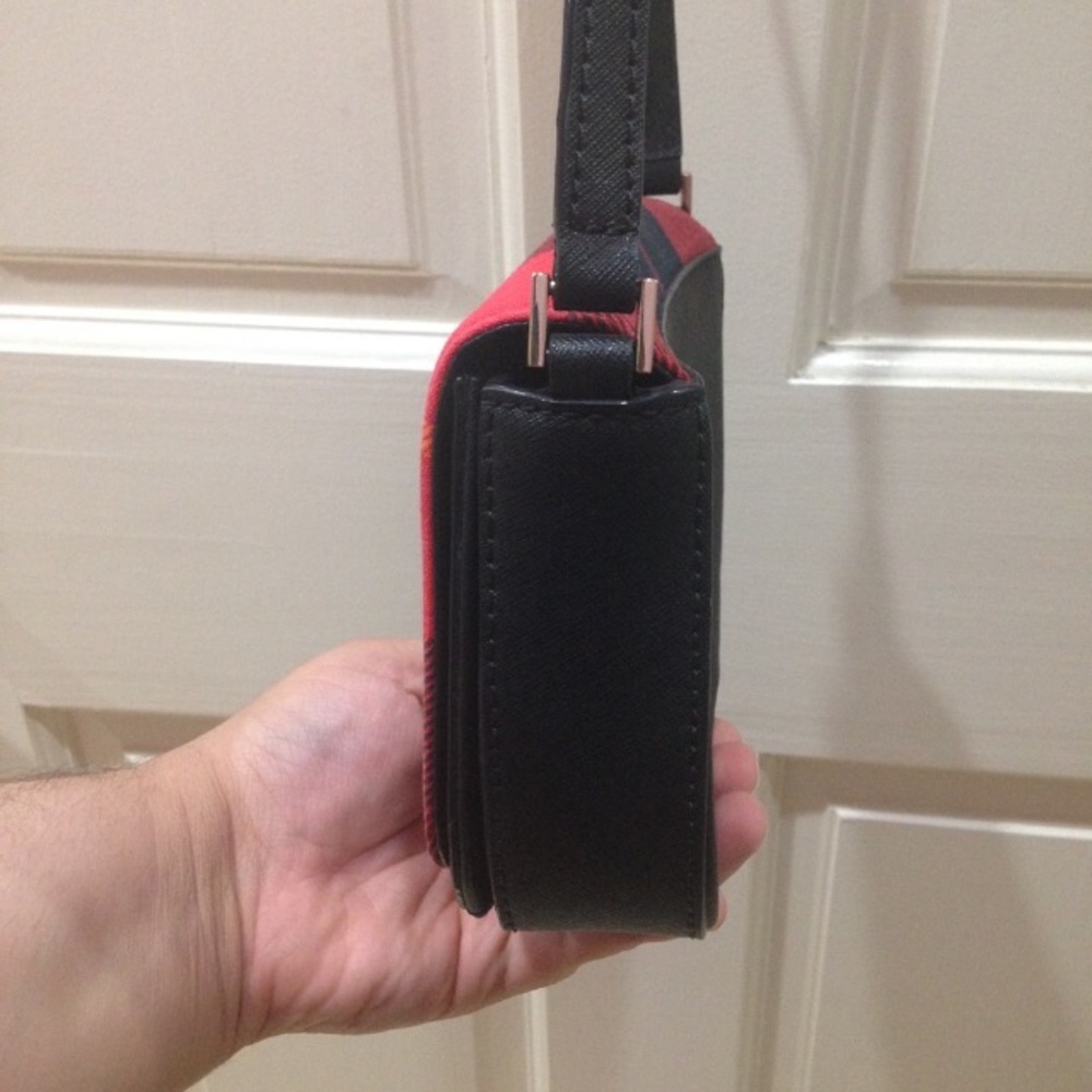 NWT Kate Spade Red Black Plaid Crossbody Purse Bag - Picture 6 of 11